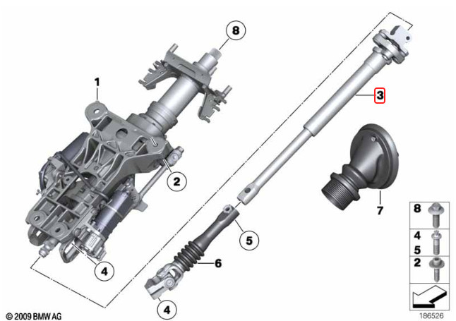 Rolls-Royce Dawn 2009-2023 Steering shaft P/N 32306782248