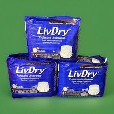 3x LivDry Overnight Protective Underwear XXX-Large For Women & Men 11 Count