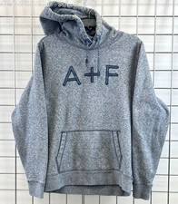 Abercrombie  Fitch Gray Embroidered Fleece Pullover Hoodie - Women's Size L