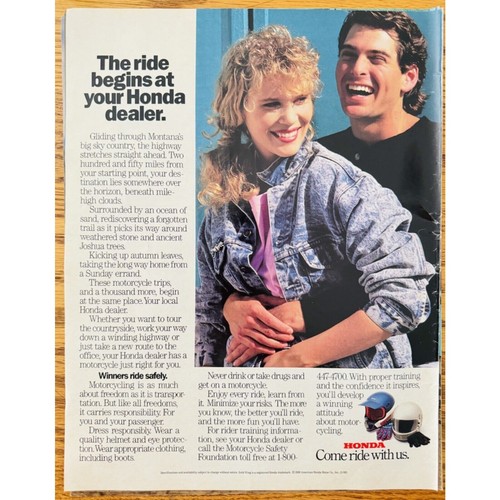 1988 Honda Motorcycles 7 Page Vintage Print Ad Gold Wing Off Road Ride w Us - Picture 12 of 12