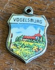 Vintage VOGELSBURG 800 Silver Enamel Travel Shield Bracelet Charm — photo 1