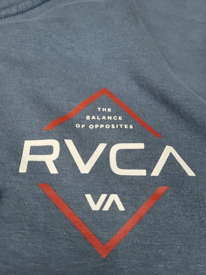 RVCA Sudadera con Capucha Hombres Grande Azul Sudadera Cordón Equilibrio Opuesto Ligero Foto 3 de 4