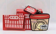 Open Box H-E-B Brand Shop Key Chain HEB Creamy Creations 1905 Vanilla Keychain