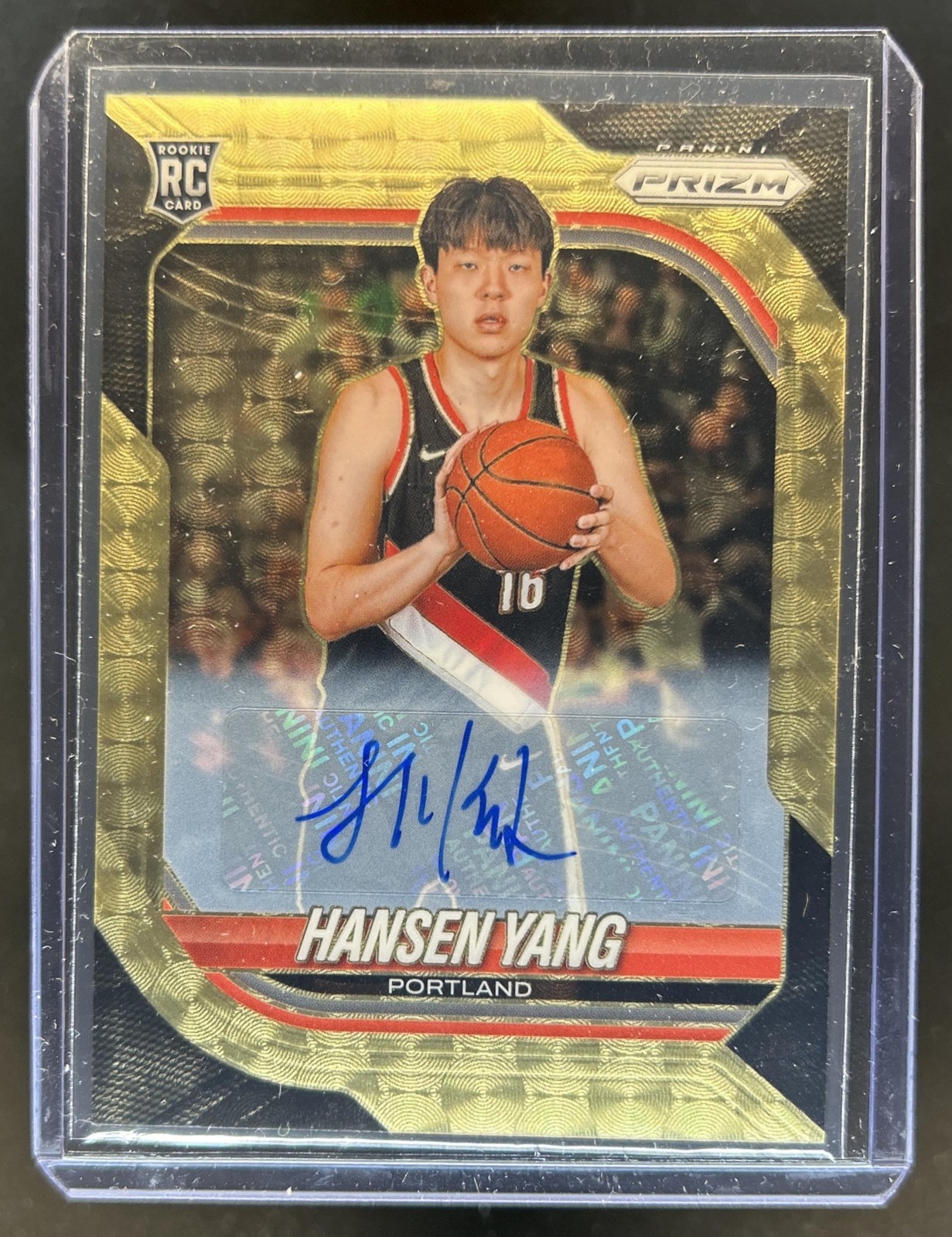 2025-26 Panini Prizm Hansen Yang Prizm Auto Gold Vinyl FOTL Rookie RC #1/5