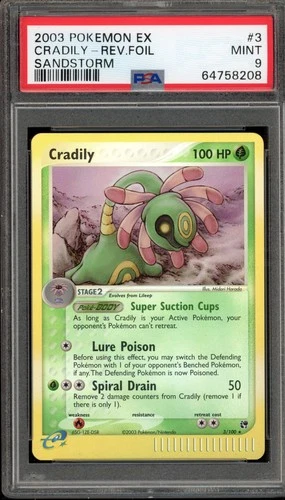 Pokemon Cradily EX Sandstorm Reverse Holo Rare #3 PSA 9 Mint