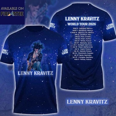 未使用新品 Lenny Kravitz オフィシャルTシャツ XL 現行 Lenny Kravitz World Tour 2026 Blue Galaxy Celestial AOP T-Shirt | eBay