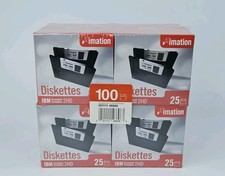 New Sealed Imation 3.5" High Density Diskettes - IBM Formatted 1.44MB - 100-Pack