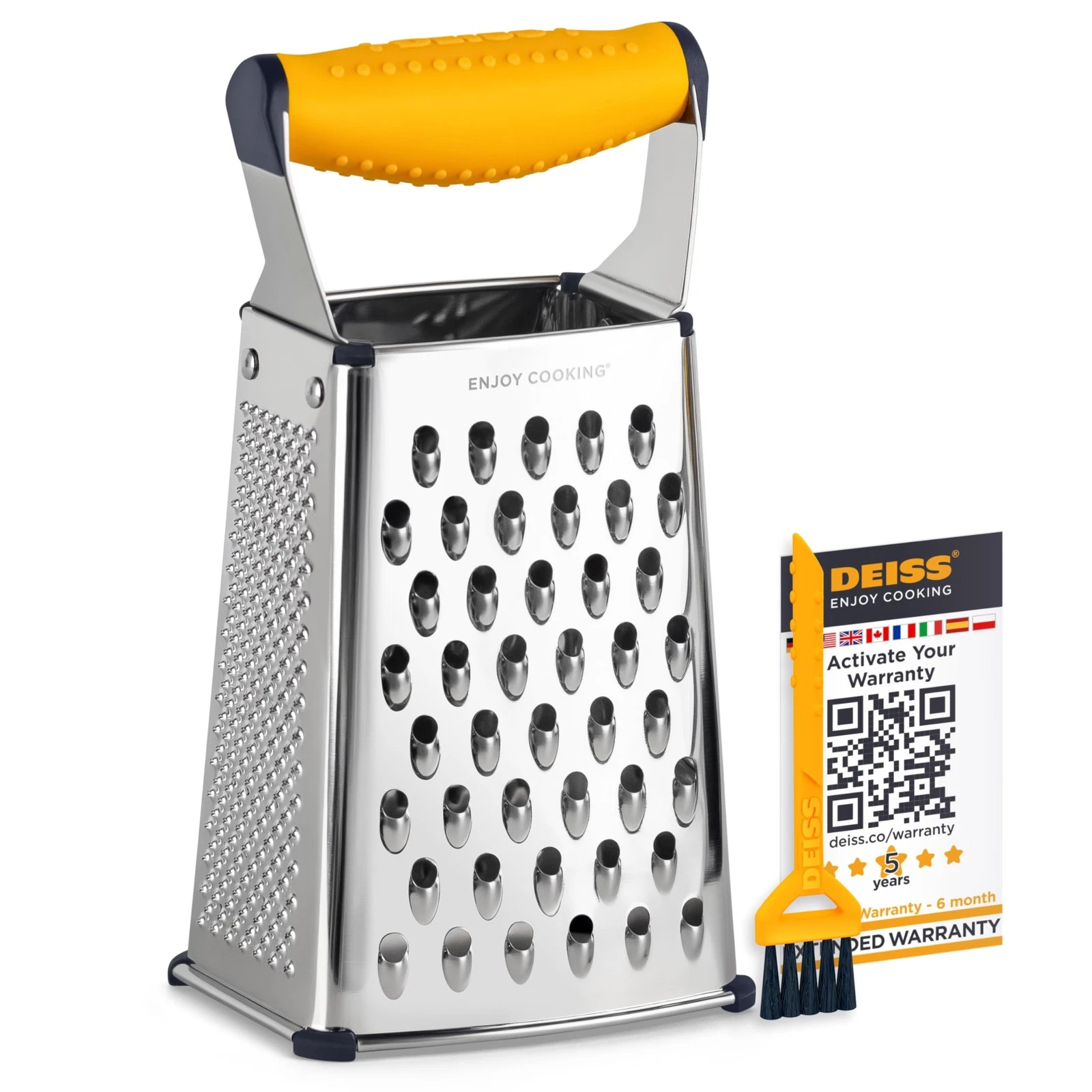 PRO Box Grater & Cheese Graters for Kitchen - Stainless Steel Cheese Grater a...