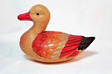 Vintage Celluloid Duck Rattle / Bath Toy / Easter Detailed Life-like Wild Duck