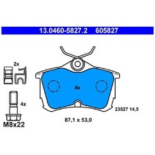 ATE Bremsbelagsatz Bremsklötze hinten 43022SEAE01 43022S1AE03 | 992510
