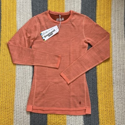 Smartwool Women s S Classic Thermal Merino Base Layer Crew Top Wild Salmon NEW