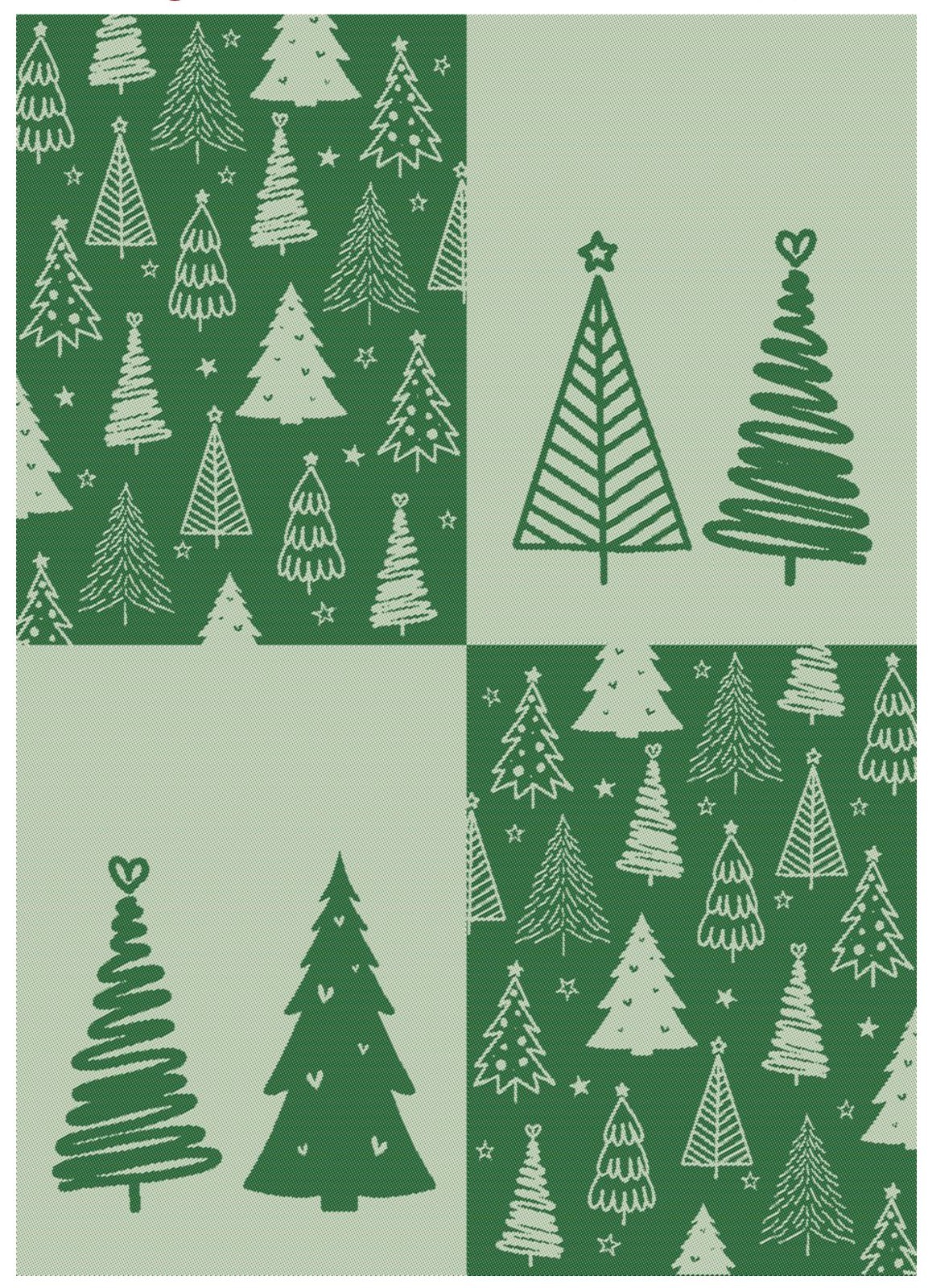 Geschirrtuch ROSS WEIHNACHTEN grün Bäume 100% Baumwolle 50 x 70 cm REDUZIERT