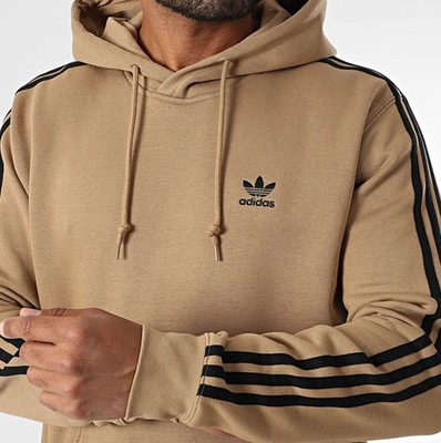 NEW MENS ADIDAS ORIGINALS 3 STRIPES TREFOIL HOODIE ~SIZE LARGE  #JY137