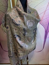 Pashmina Schal Viskose/Wolle/Seide, 67 x 200 cm, Glitzernde Neu