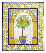 1.05m Lemon Tree Tiles Picture 90x105 Handpainted Ceramic Mosaic