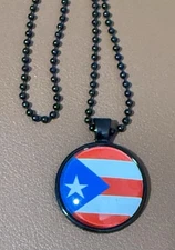 Puerto Rico Flag Dog Tag Chain