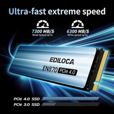 EDILOCA EN870 4TB M.2 SSD Gen4 PC Playstation PS5 Laptop High Speed AI