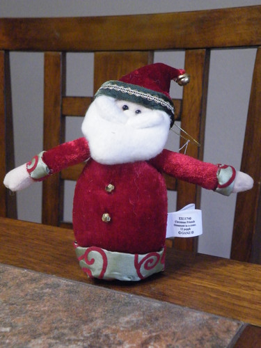GANZ Christmas Friends PLUSH Santa Claus ORNAMENT 5-1/2" Free Ship