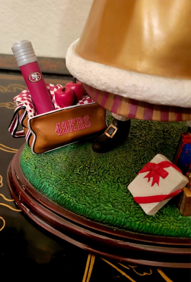 Danbury Mint 11" 49ers Mrs. Claus Christmas Figurine Cheerleader 2001 Rare HTF! - Image 2 of 4