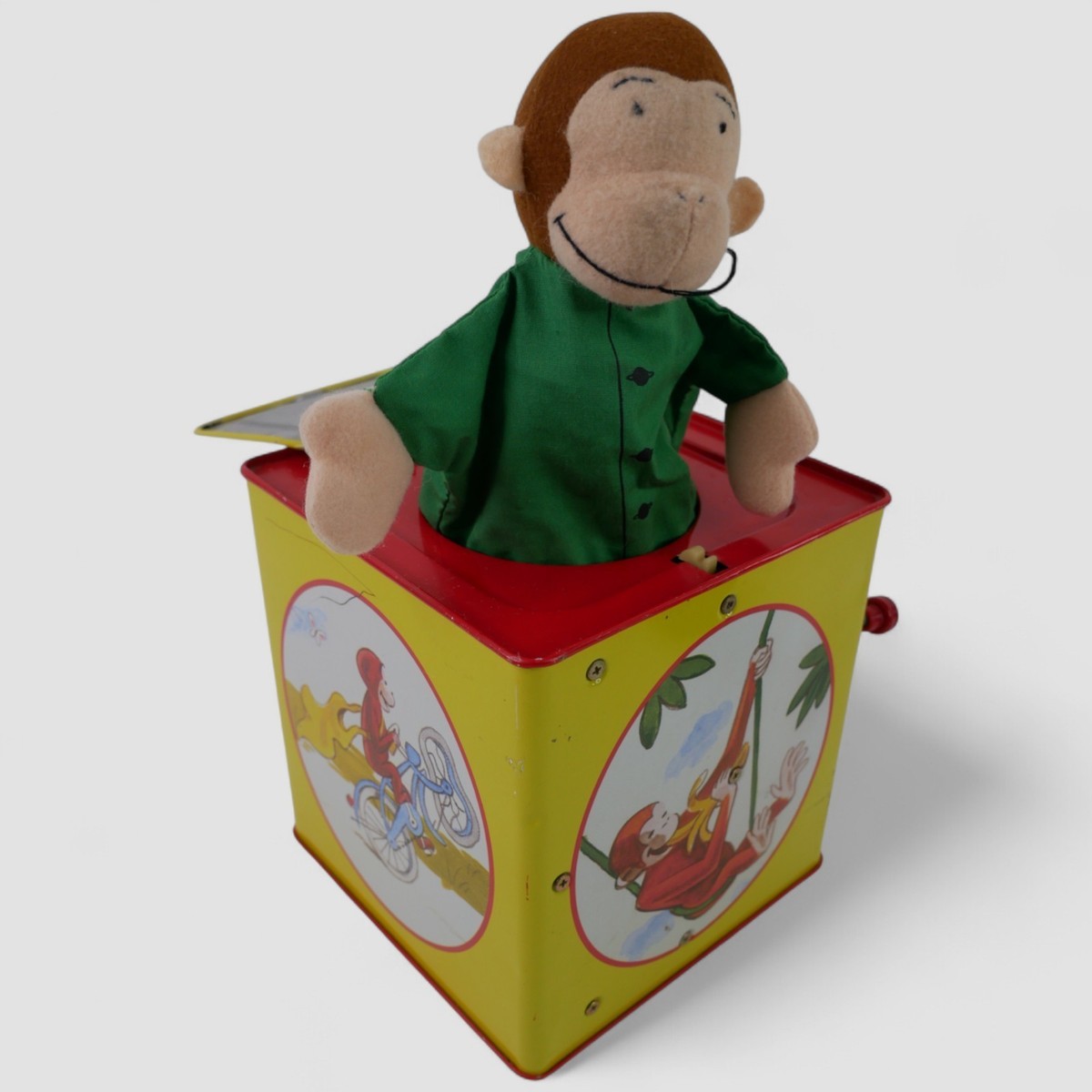 Vintage 1990s Curious George Jack In The Box Musical Tin