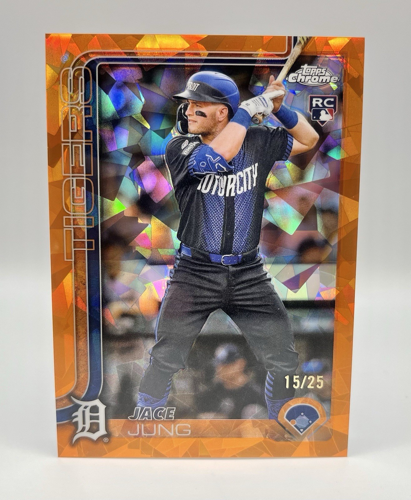 2025 Topps Chrome Sapphire - Jace Jung #225 Orange  15/25 (RC) Tigers