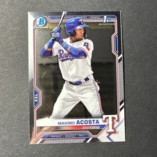 Maximo Acosta 2021 1st Bowman Chrome Prospects #BCP-7 Texas Rangers