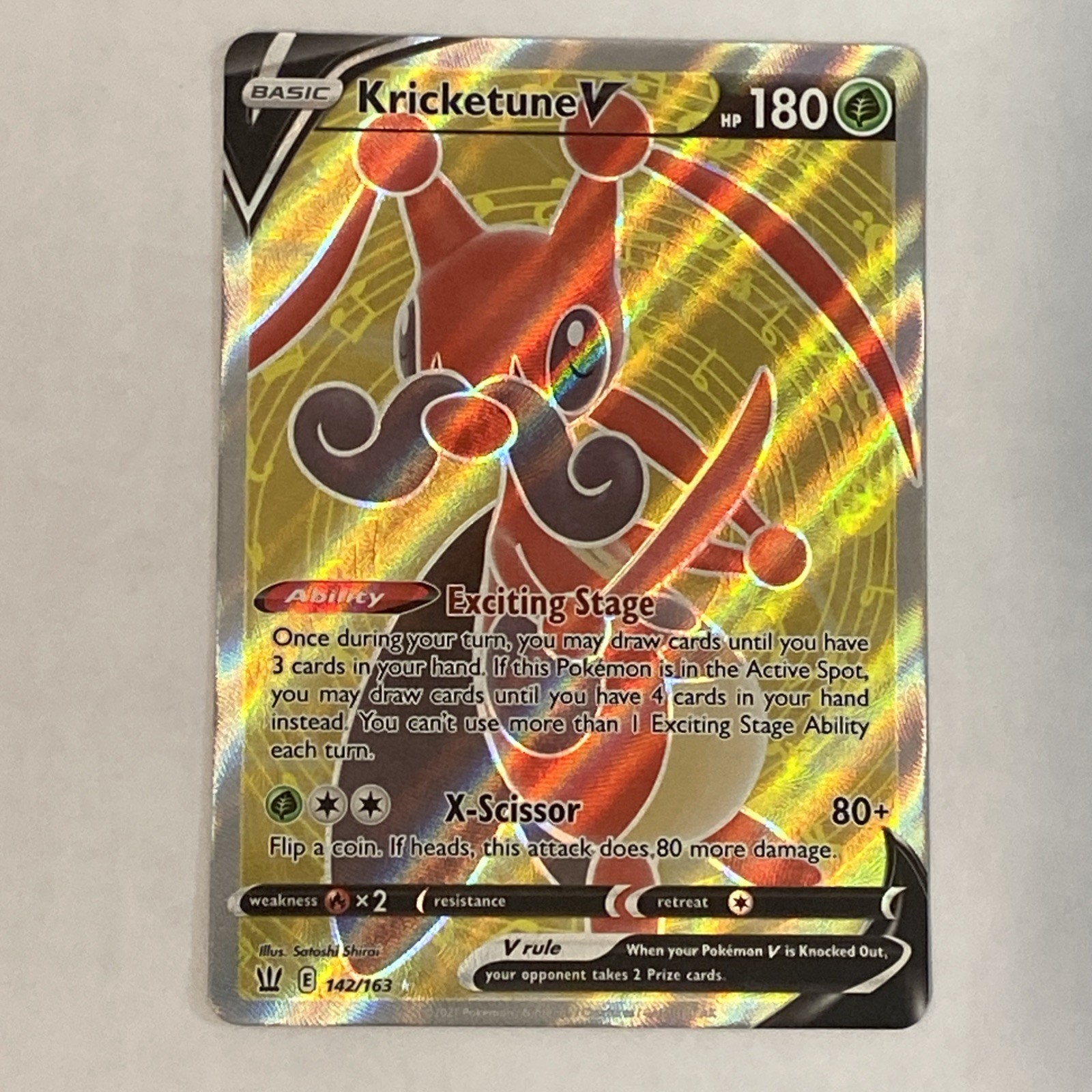 Kricketune V 142/163 Full Art - Swsh05: Battle Styles Pokémon - NM