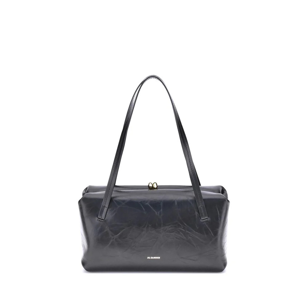 Jil Sander Black Calf Leather Bos Taurus Shoulder Bag
