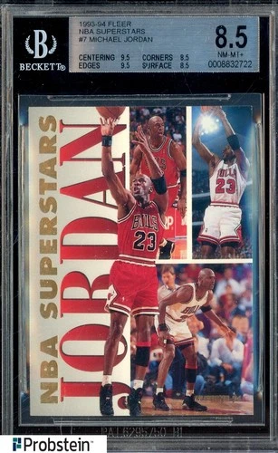 1993-94 Fleer NBA Superstars #7 Michael Jordan Chicago Bulls HOF BGS 8.5 NM-MT+