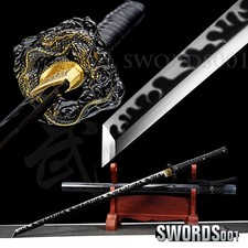 Espada Ninja Samurai Japonesa Dragón Negro Ninjato Acero al Carbono Hoja Pulida