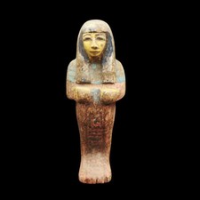 X-LARGE antica statua egizia LEGNO Ushabti Shabti statuina funeraria aldilà