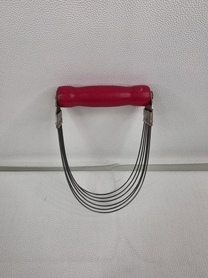 Vintage ANDROCK Wire Pastry dough Blender Cutter Red Wood Handle Made in USA