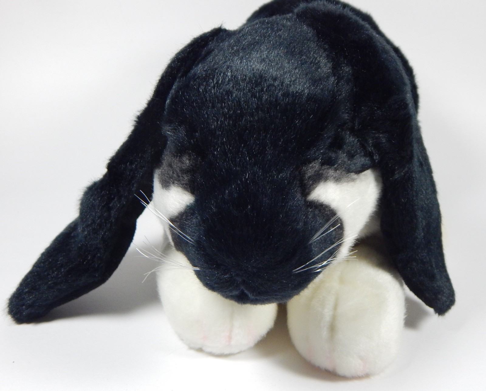 VTG RUSS YOMIKO CLASSIC LOP EAR BUNNY BLACK & WHITE SUPER SOFT FUR PLUSH ANIMAL