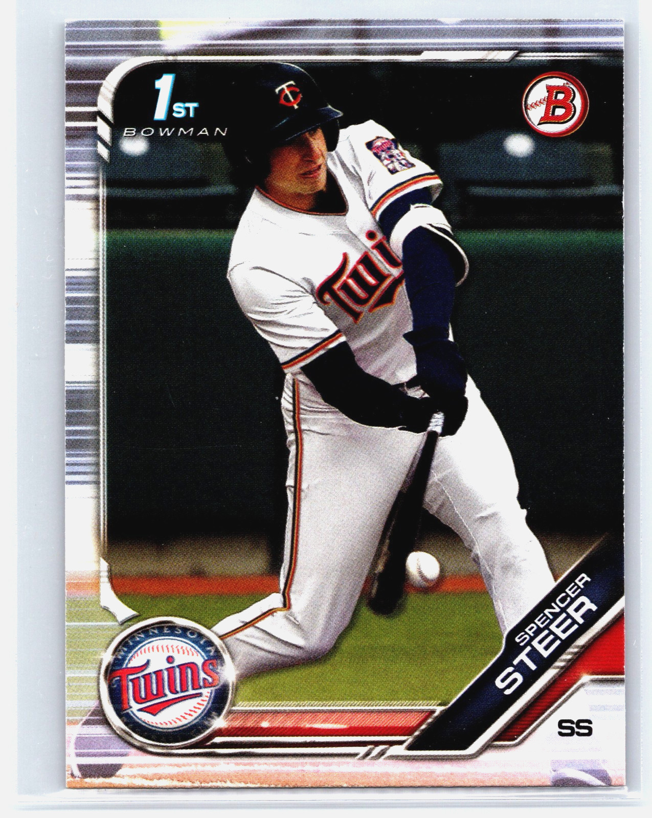 2019 Bowman Draft 1st Card #BD-153 Spencer Steer Minnesota Twins Baseball Card
