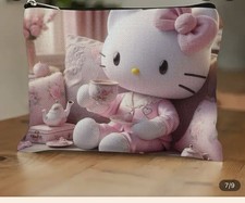 Sanrio Hello Kitty Bag Zip Accessory Pouch Makeup Multi Use Large NEW 8x10