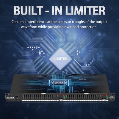 Graphic Equalizer 15-Band Stereo EQ for Home Audio, Dual Channel