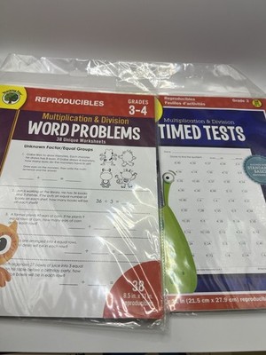 Teaching Tree Grades 3-4 Reproducibles Math Timed Tests, Word Problems 36 Each