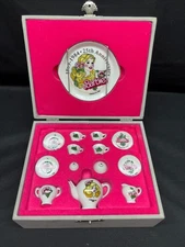 Barbie 25th Anniversary Miniature Tea Set ~ 1984 ~ Porcelain  w/Box