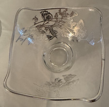 Vintage Art Deco Viking Epic Silver City Flanders Silver Overlay Poppies Bowl