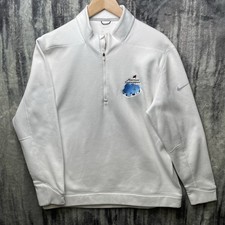 Nike Golf Masters Mens Large White 1/4 Zip Em...