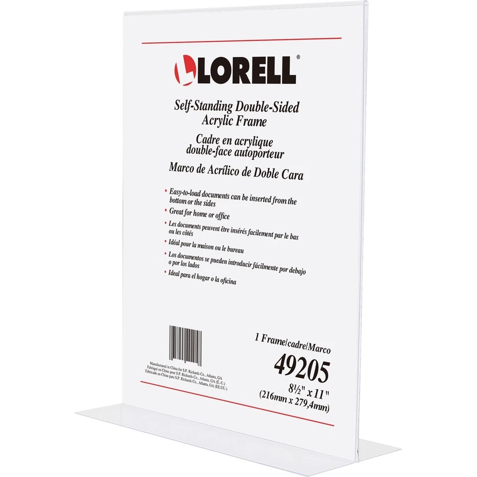 Lorell Double-sided Acrylic Frame - 8.50" Width X 11" Height Holding Size - - Image 2 of 4