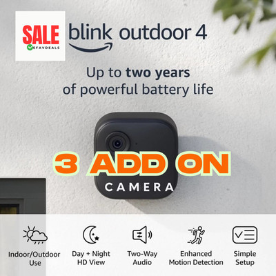 3 PACK BLINK OUTDOOR 4th Gen WiFi SECURITY Add-on Camera - SYNC MODULE REQUIRED