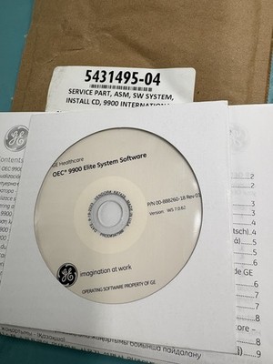 GE OEC 9900 Elite C-arm System Software Disk 00-888260-18 Version WS 7.0.62 *NEW