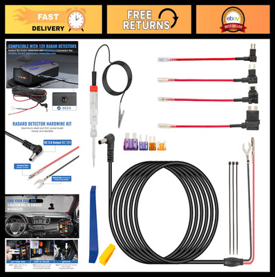 Hardwire Kit for Radar Detectors - 13FT DC3.5 Power Cord Replacement, Compatible