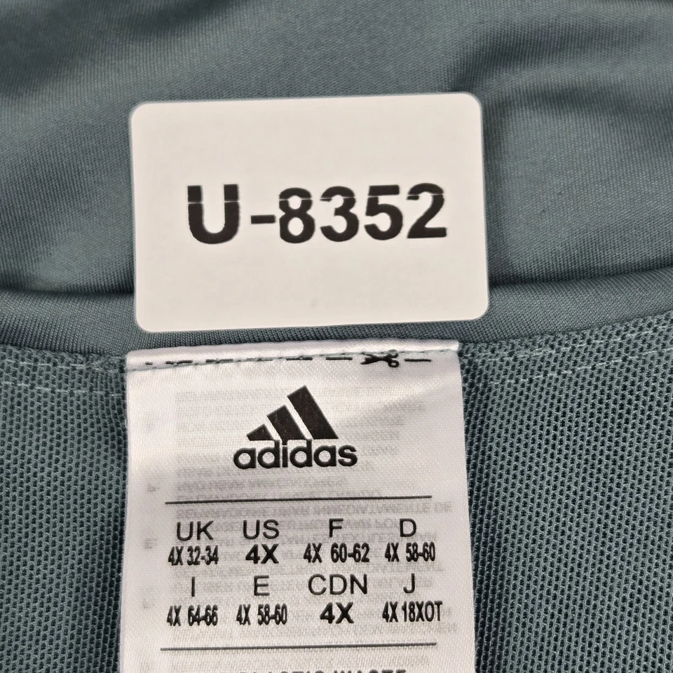 阿迪达斯女式背心 4X 蓝色运动服圆领套衫方格裁剪 — 第 2/4 张图片