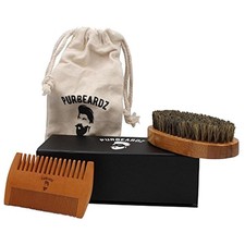 Set of 4 Purbeardz Beard Grooming Brush Comb Travel Bag