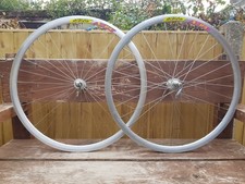 Rigida DP18 rims on Shimano Ultegra & 600 hubs 700c bike wheelset with QRs.