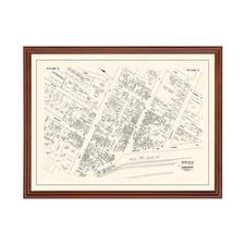 Old Map of Rutland, VT 1946 - Vintage Rutland Vermont Art