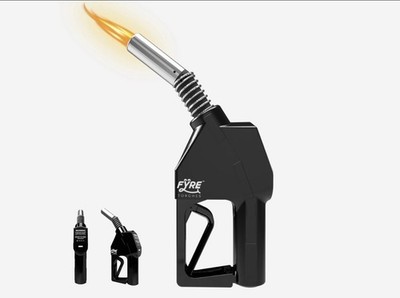Fyre Gas Pump Torch Lighter Black Ultra Long Flame Safety Lock Refillable