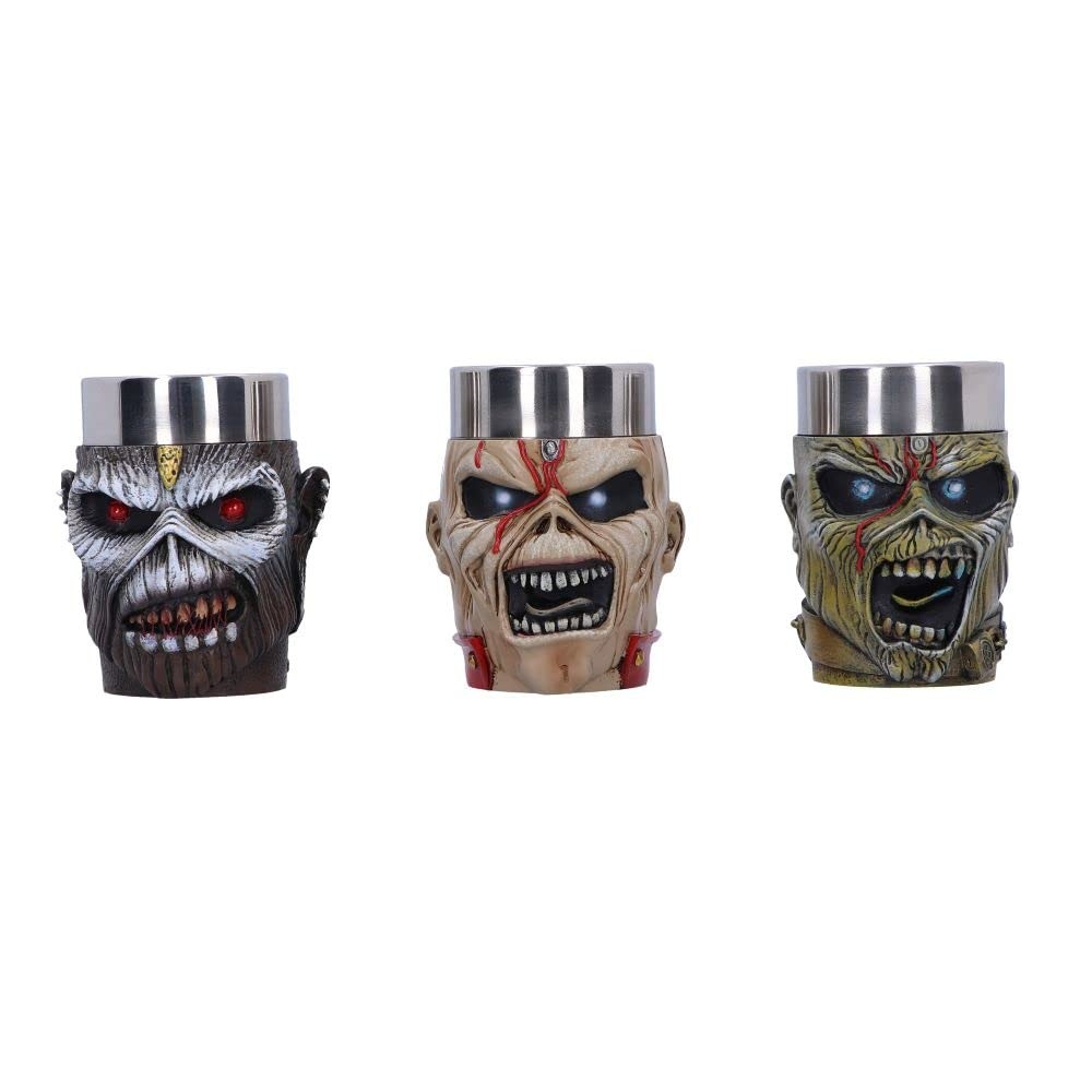 Nemesis Now Iron Maiden Eddie Schnapsglas-Set, 9 cm, Kunstharz mit Edelstahl, me